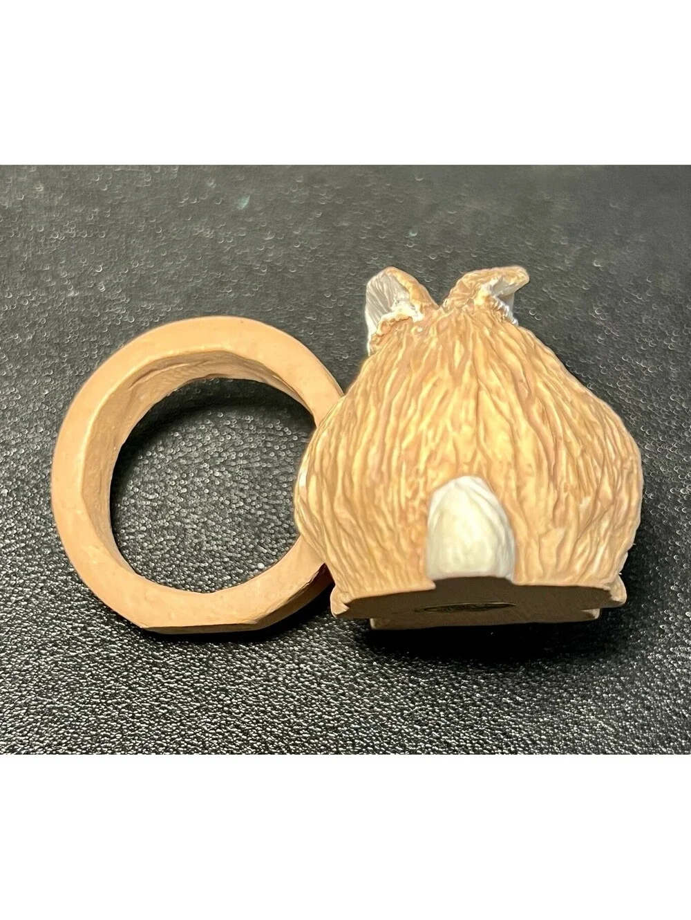 Vintage 1990s Set Of 10 Bunny Rabbit Figural Resin Napkin Rings, 2.5x2”